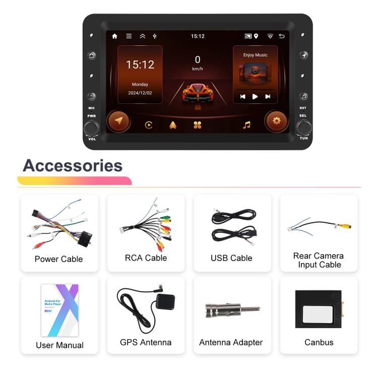 Para Alfa Romeo 159, pantalla horizontal de 7 pulgadas, Carplay, sistema de navegación central, control integrado, 2+64 GB, 4+64 GB