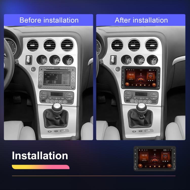 Para Alfa Romeo 159, pantalla horizontal de 7 pulgadas, Carplay, sistema de navegación central, control integrado, 2+64 GB, 4+64 GB