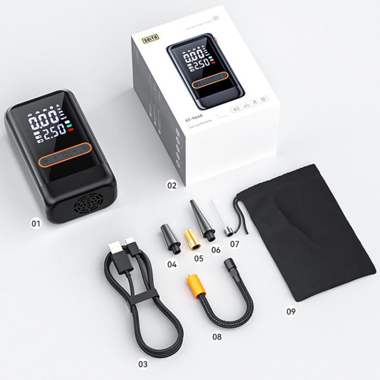 Bomba de aire portátil inalámbrica para coche con pantalla digital - SUITU ST-9648B