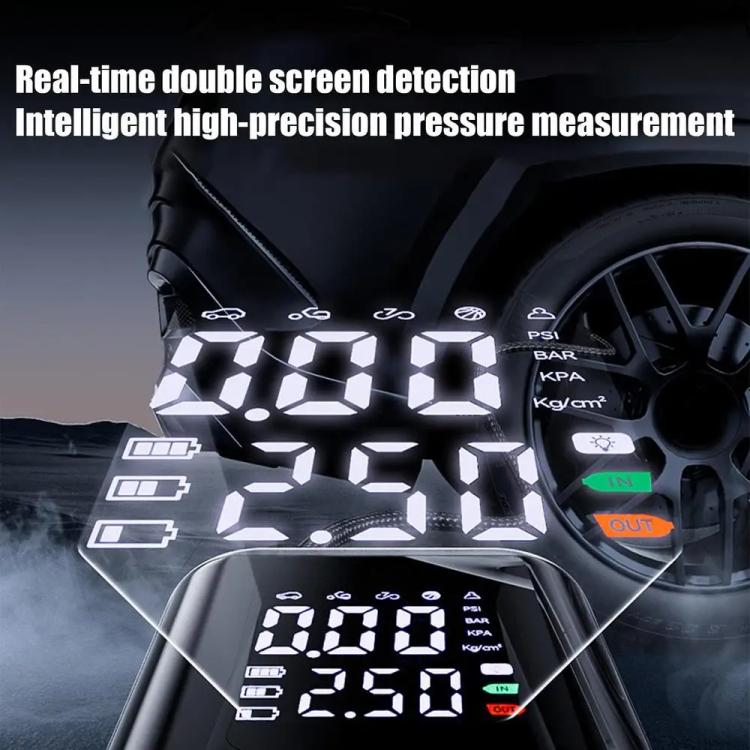 Bomba de aire portátil inalámbrica para coche con pantalla digital - SUITU ST-9648B