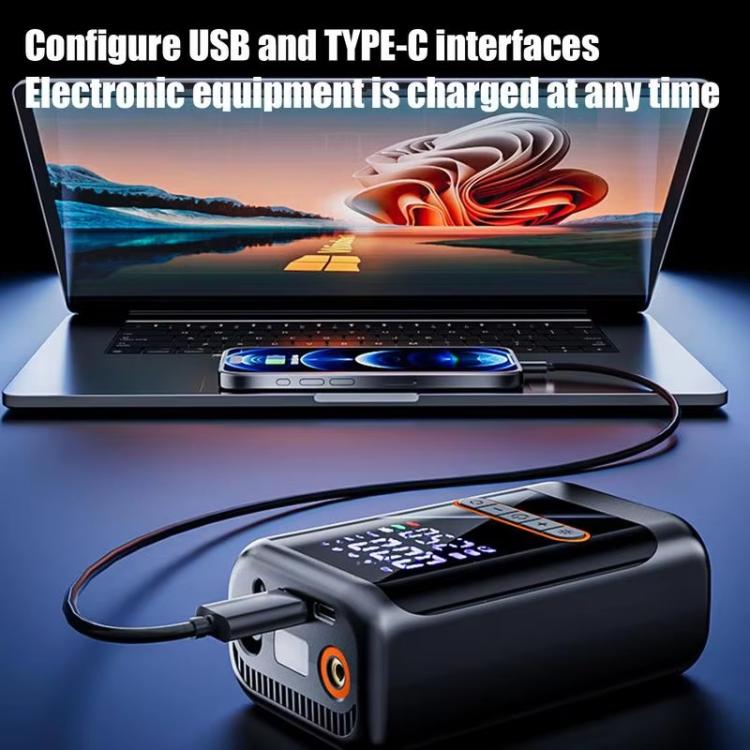 Bomba de aire portátil inalámbrica para coche con pantalla digital - SUITU ST-9648B