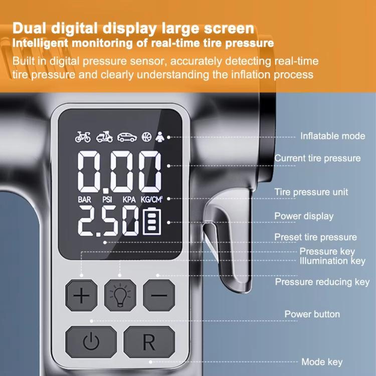 Car Air Pump With Window Breaker Cutting Tool Electric Portable Air Pump - LYDARZ