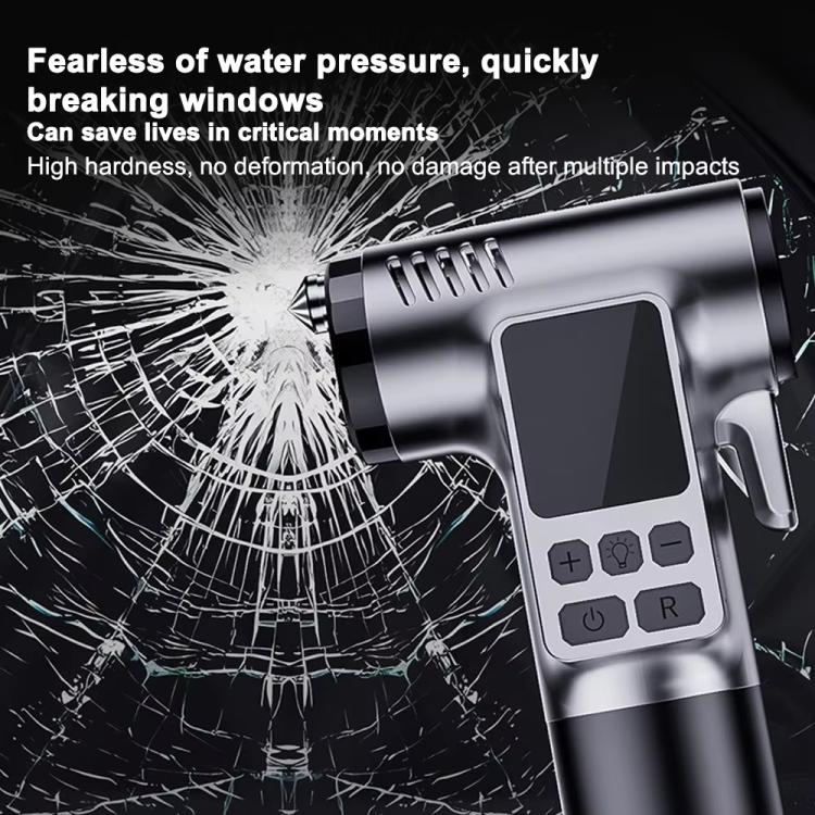 Car Air Pump With Window Breaker Cutting Tool Electric Portable Air Pump - LYDARZ