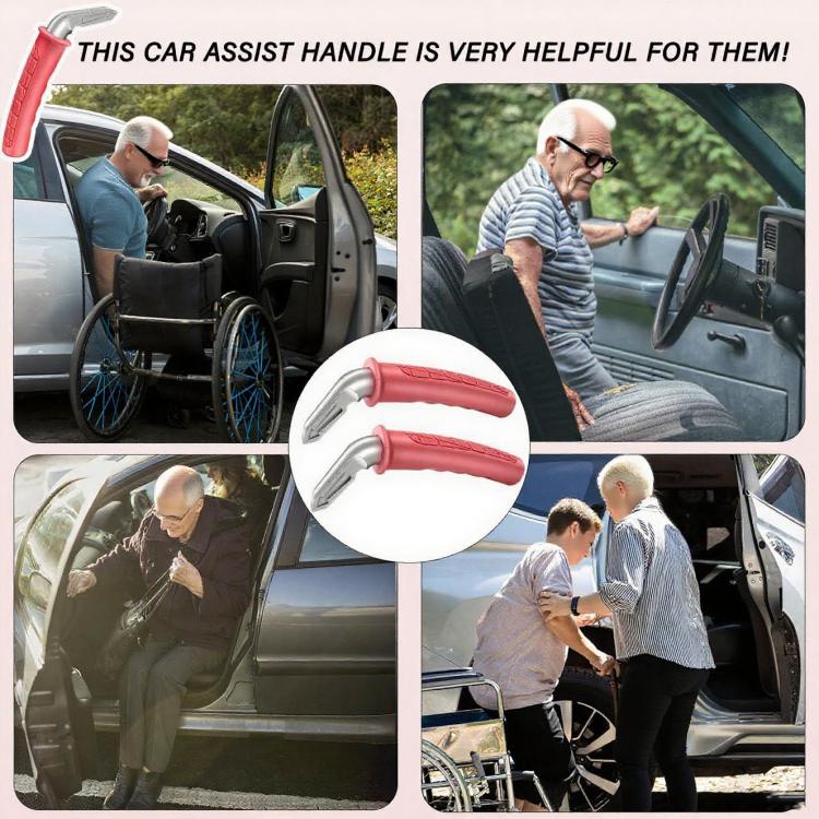 Car Handle Assist Device For Elderly People Getting Out Of A Car With Cane