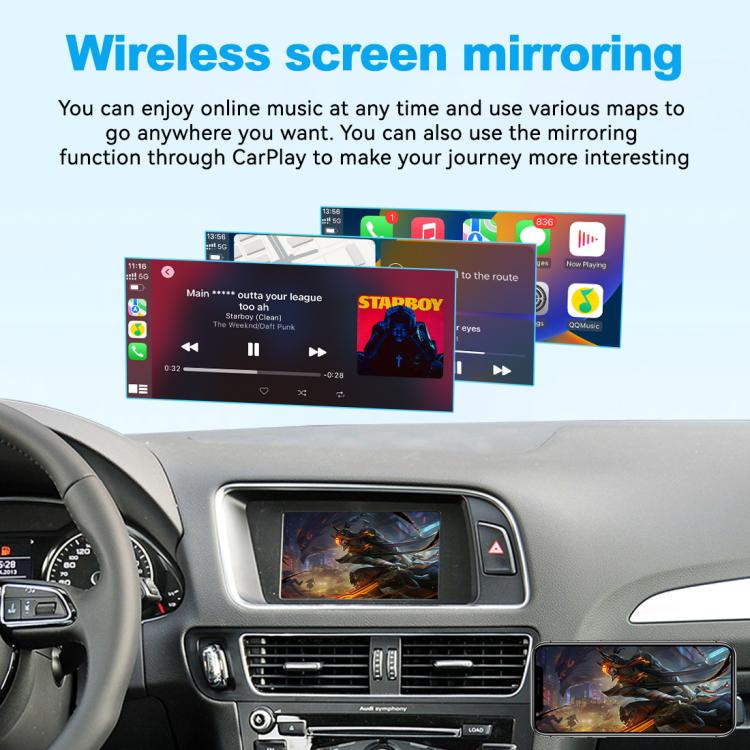 JOYEAUTO WZAU Wireless CarPlay Module Decoder, For Audi A4L/A5/Q5/B8 Without MMI 2010-2016, For Audi A3MMI 2012-2018, 2016-2018 A4/A5/Q2/Q7/B9