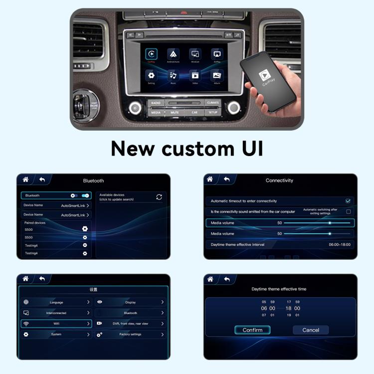 JOYEAUTO WZVW-1 For Volkswagen Touareg 8.0 inch Screen 2010-2017 Wireless CarPlay Module Decoder Box, WZVW-1