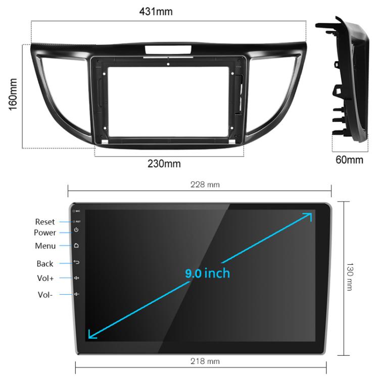 For Honda CR-V 2012-2016 9 inch Android 11 Car Navigation With Carplay Car Central Control All-In-One Machine, Standard, Standard+AHD Camera