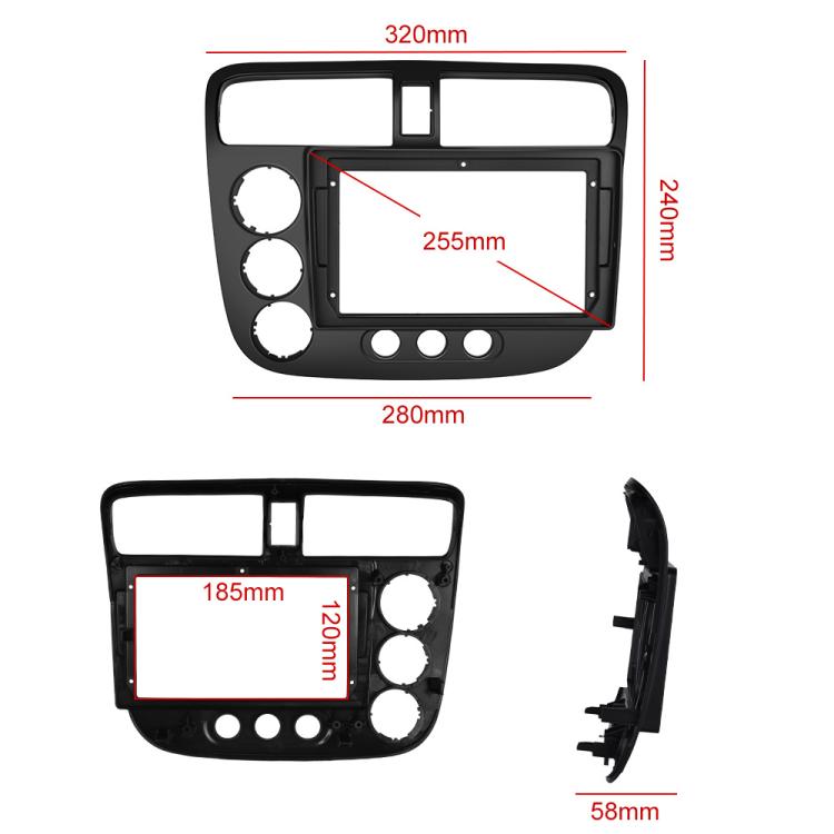 For Honda Civic 2001-2005 Android Car Central Control Screen Navigation Bluetooth Player, 8-Core 4GB + 64GB, 8-Core 6GB + 128GB