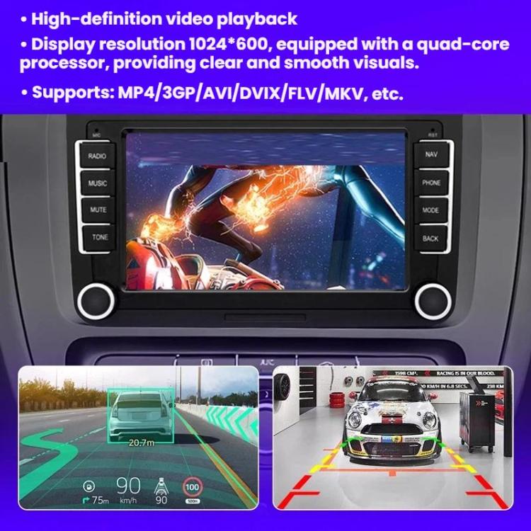 7-Inch Car Navigation System With Wireless Bluetooth CarPlay For Volkswagen, Quad-core 2GB+32GB, Octa-core 4GB+64GB, Octa-core 6GB+128GB