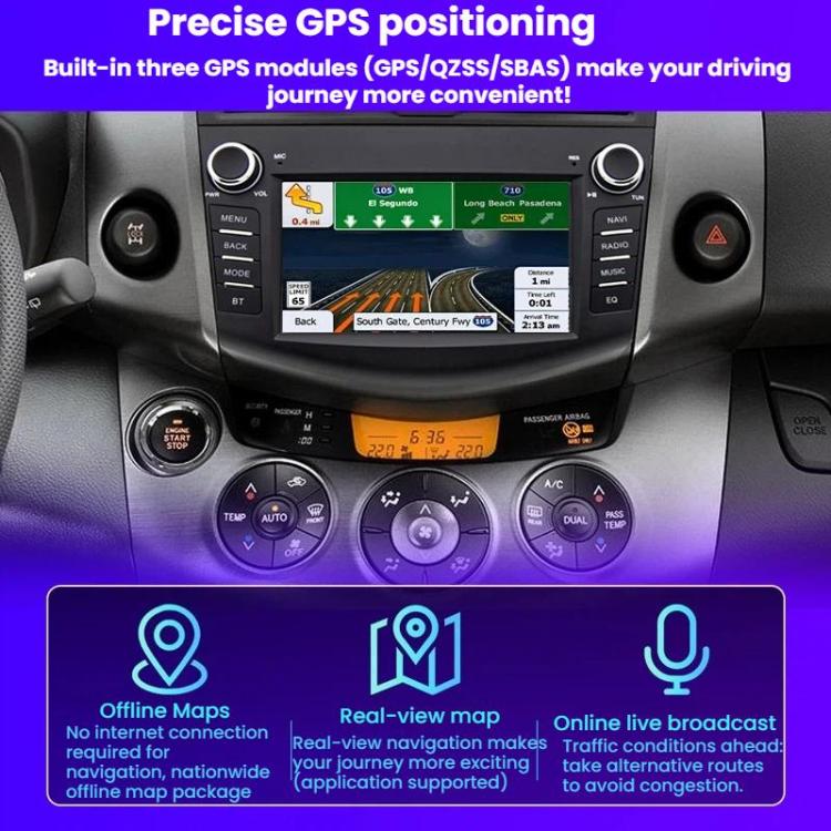 7 inch Smartphone-connected GPS Navigator For Toyota RAV4, Quad-core 2GB+32GB, Quad-core 2GB+64GB, Octa-core 4GB+64GB