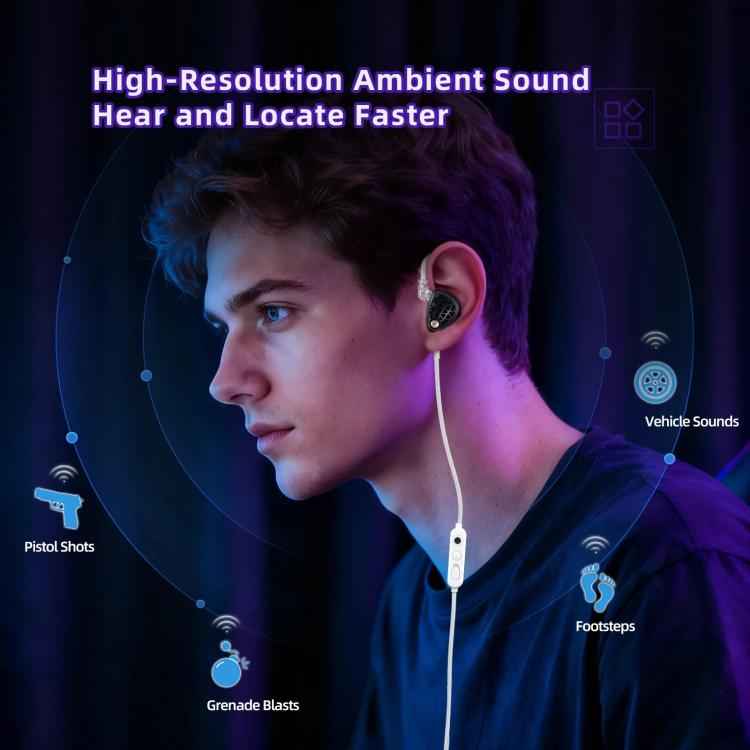 KZ Phantom Hi-Fi-grade Audio Gaming 1.2m Wired Earphones, 3.5mm Standard, 3.5mm With Mic, Type-C Sound Card