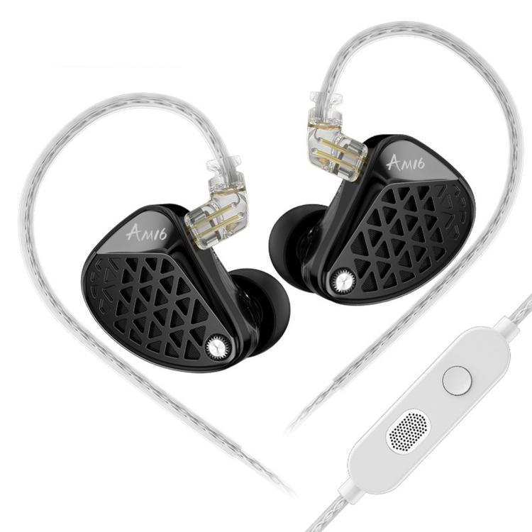 KZ-AM16 Dedicated Low-Frequency Drivers Music Gaming Hi-Fi 1.2m Wired Earphones, Balanced Standard 3.5mm, Balanced With Mic 3.5mm, Bass Enhanced Standard 3.5mm, Bass Enhanced With Mic 3.5mm, Balanced With Mic Type-C, Bass Enhanced With Mic Type-C