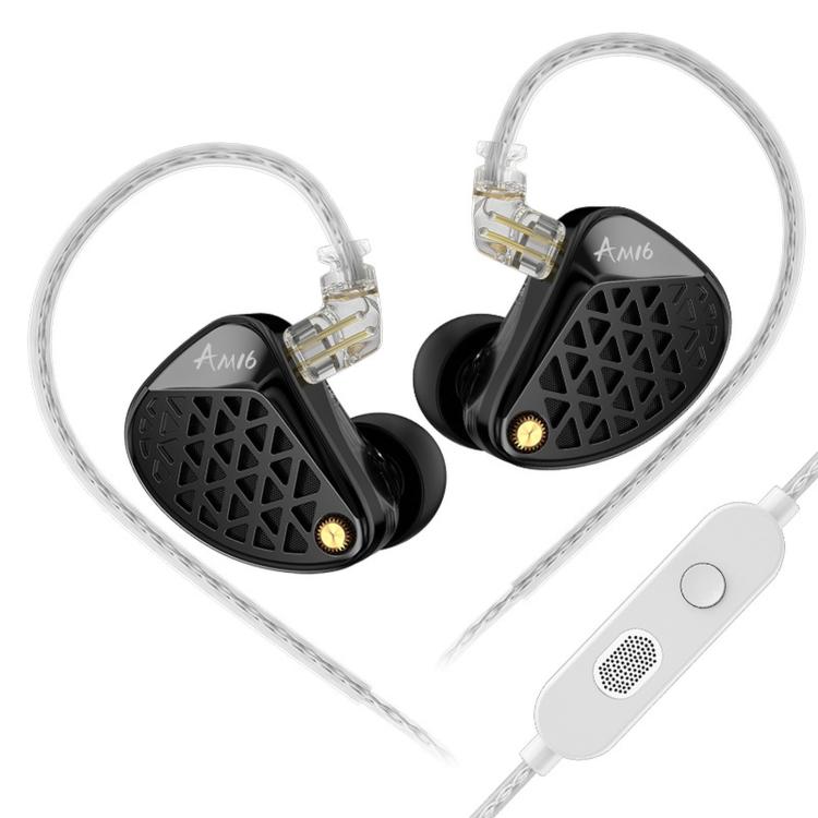 KZ-AM16 Dedicated Low-Frequency Drivers Music Gaming Hi-Fi 1.2m Wired Earphones, Balanced Standard 3.5mm, Balanced With Mic 3.5mm, Bass Enhanced Standard 3.5mm, Bass Enhanced With Mic 3.5mm, Balanced With Mic Type-C, Bass Enhanced With Mic Type-C
