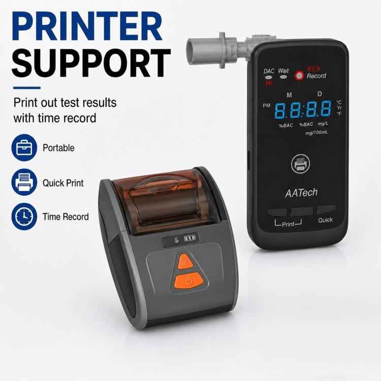 High-precision Electrochemical Alcohol Detector With Wireless Printer, EU Plug