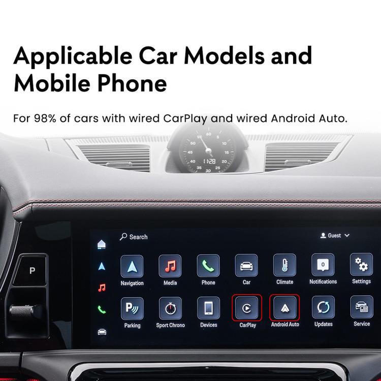 MMB WJAN-Q8W Universal Wireless CarPlay Adapter Plug-And-Play Wired To Wireless Smart Box, 8+128G 5G Hong Kong, Macau, Taiwan+Eurasian
