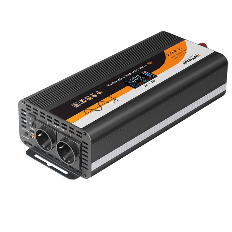 XUYUAN Pure Sine Wave Inverter with Color LCD Screen, EU Plug, 3600W 12V/24V-220V, 4000W 12V-220V, 4000W 24V-220V, 5000W 24V-220V
