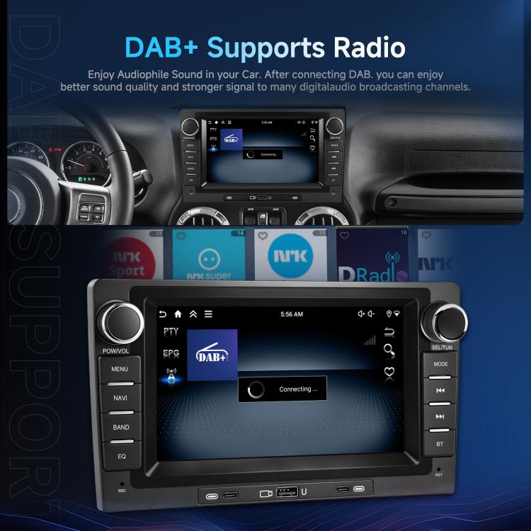9-Inch CarPlay Compatible In-Car Center Console With 7-Inch Screen Bluetooth Navigation Rearview Camera Player, Standard+AHD Camera+Mic