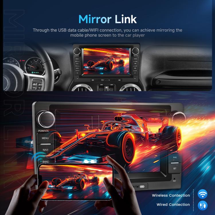 9-Inch CarPlay Compatible In-Car Center Console With 7-Inch Screen Bluetooth Navigation Rearview Camera Player, Standard+AHD Camera+Mic