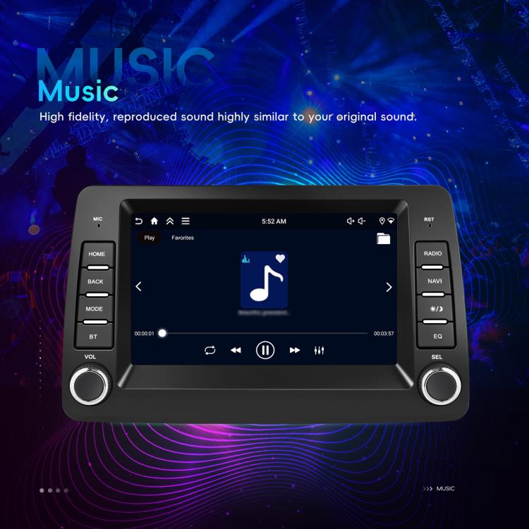 For FIAT Panda In-Car Center Display CarPlay Bluetooth Player Navigation, Standard, Standard+AHD Camera+Mic