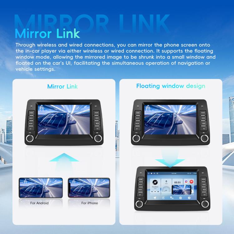 For FIAT Panda In-Car Center Display CarPlay Bluetooth Player Navigation, Standard, Standard+AHD Camera+Mic