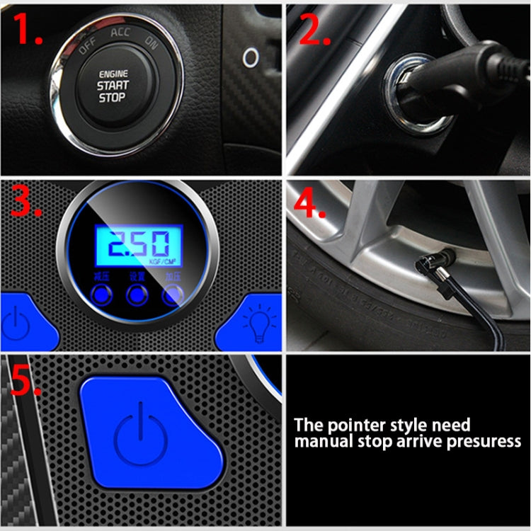 DC 12V 120W 150 PSI Car Air Compressor Inflatable Air Pump with Digital Display Auto Shut Off Gauge - LYDARZ