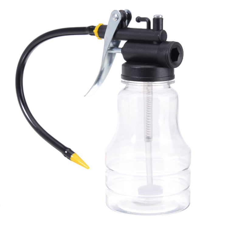 250cc Transparent High Pressure Pump Oiler Lubrication Oil Can Plastic Machine Oiler Grease 245mm Length flex Gun - LYDARZ