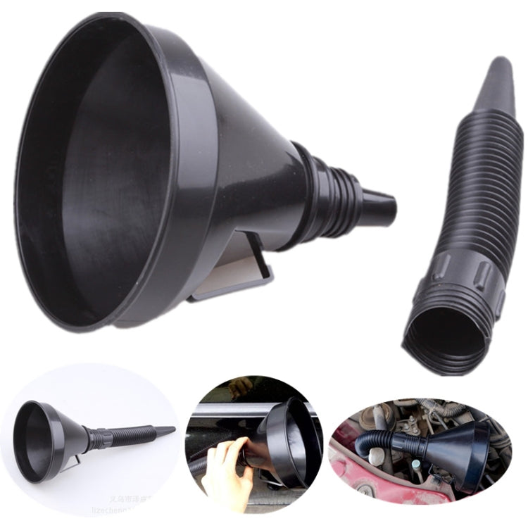 Universal Car Truck Motorcycle Filled Plastic Vehicle Funnels with Soft Spout Pipe Pour Oil Tool - LYDARZ