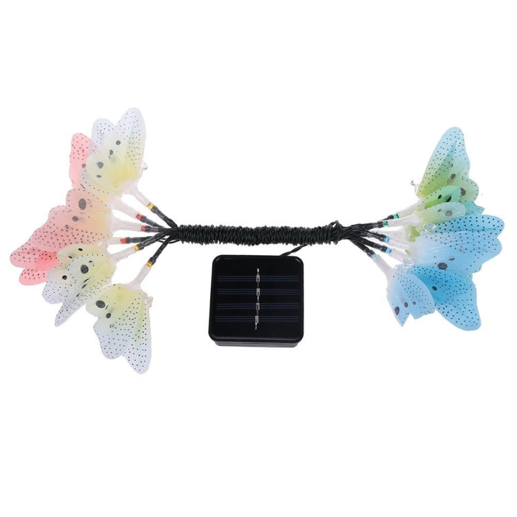 Luces solares de hadas - Guirnalda de luces navideñas de fibra óptica con forma de mariposa, impermeables, para jardín, exterior