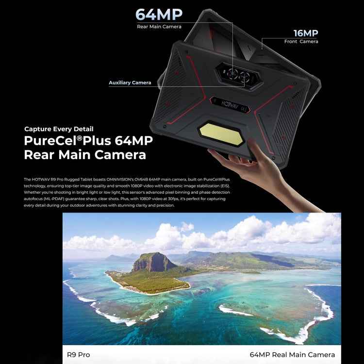 HOTWAV Tab R9 Pro IP68/IP69K Rugged Tablet, 6GB+256GB, 11 inch Android 14 Unisoc T606 Octa Core 4G Network, Global Version with Google Play, EU Plug