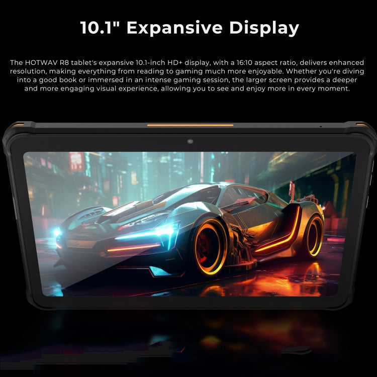 HOTWAV Tab R8 IP68/IP69K Rugged Tablet, 4GB+128GB, 10.1 inch Android 14 Unisoc T606 Octa Core 4G Network, Global Version with Google Play, EU Plug
