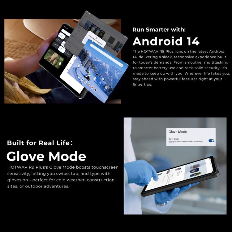 HOTWAV Tab R9 Plus IP68/IP69K Rugged Tablet, 8GB+512GB, 11 inch Android 14 Unisoc T7280 Octa Core, Global Version with Google Play, EU Plug