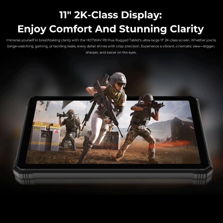 HOTWAV Tab R9 Plus IP68/IP69K Rugged Tablet, 8GB+512GB, 11 inch Android 14 Unisoc T7280 Octa Core, Global Version with Google Play, EU Plug