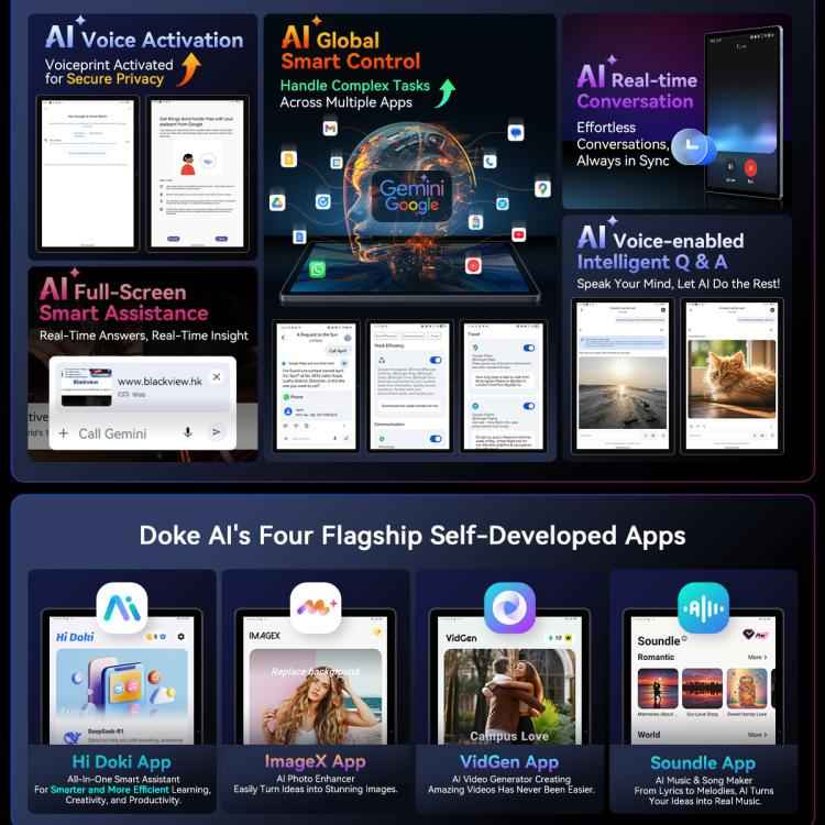 Blackview MEGA 8 Tablet PC, 12GB+256GB, 13 inch Android 15 Unisoc Tiger T620 Octa Core, Network: 4G, Global Version with Google Play