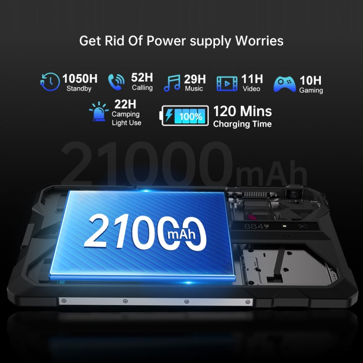 Tableta robusta Unihertz 8849 Tank Pad con proyector, 16 GB + 512 GB, 10,95 pulgadas, Android 14, Dimensity 8200, ocho núcleos, red 5G, enchufe de la UE