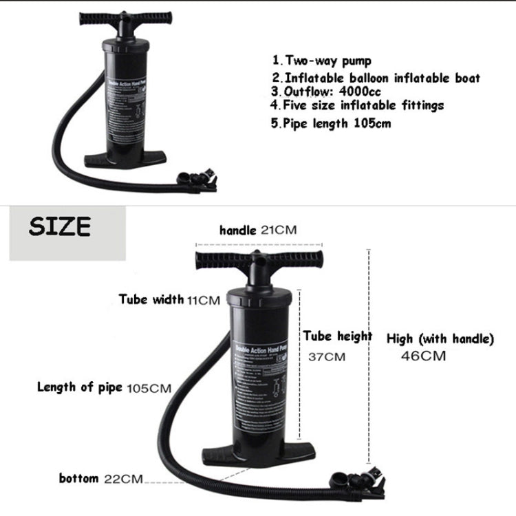 Stermay HT-114A 4000CC Two-way Hand-Pulled Air Pump Inflatable Boat Manual Inflator - LYDARZ
