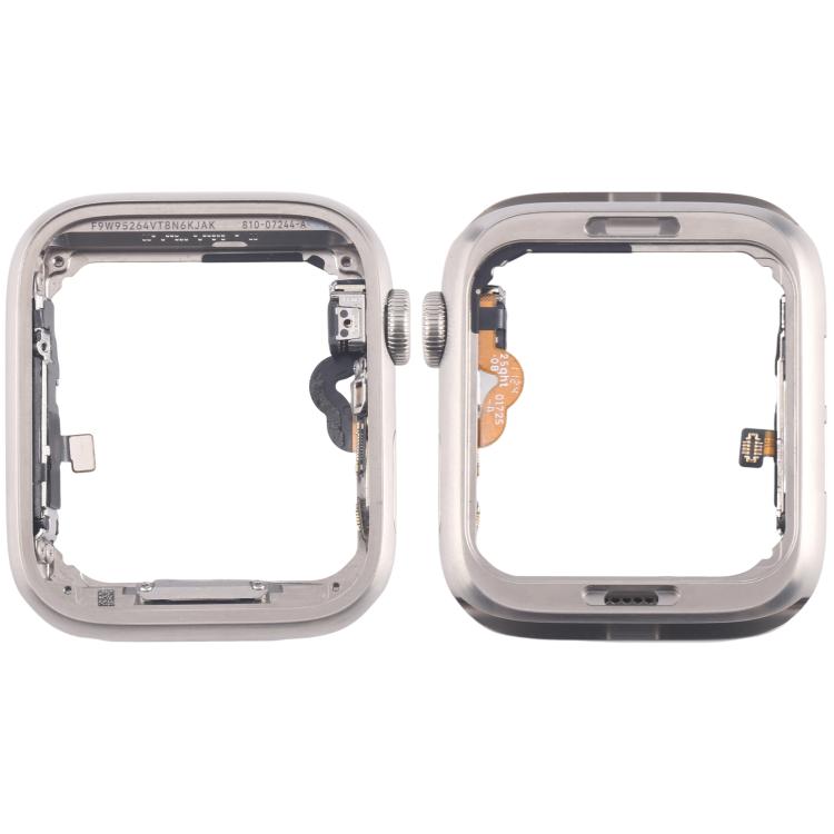 Reemplazo de bisel para Apple Watch Series 5 (40 mm, LTE), marco central de acero inoxidable con cable flexible para corona