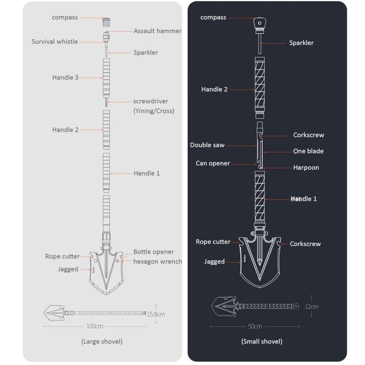 Nextool Snow Shovel Camping Tool - Multifunctional Folding Shovel Sets