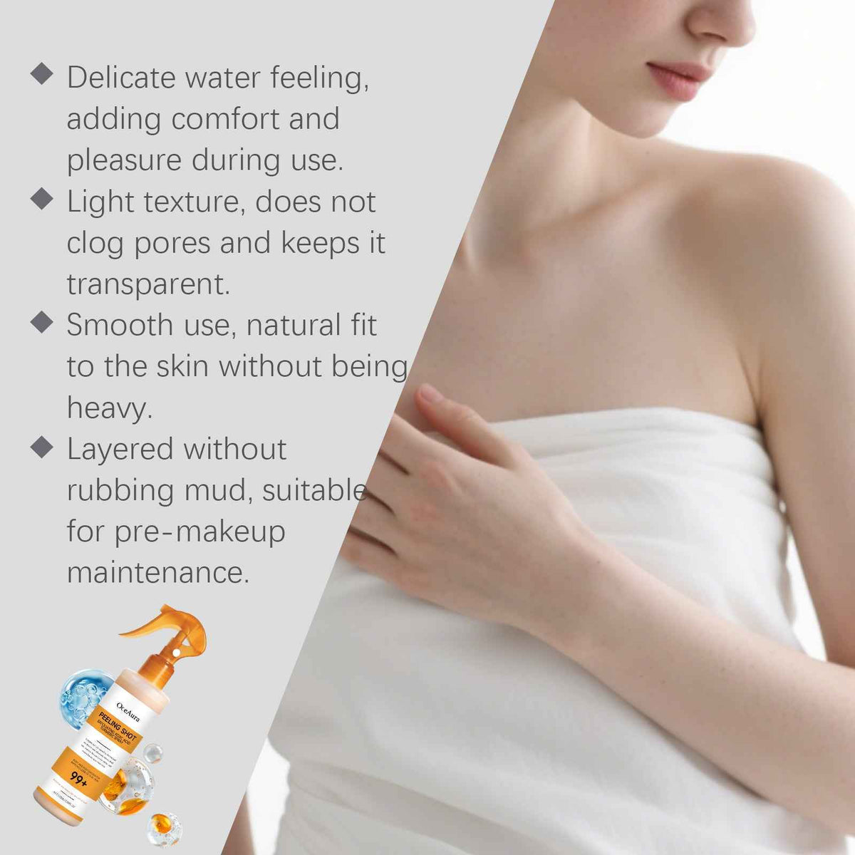 OceAura Kojic Acid Turmeric Exfoliating Cleansing Spray – Gentle Body Moisturizing