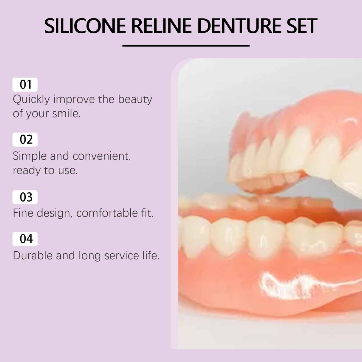 Oralhoe Dentures Modified Suit Aesthetic Modification of Teeth and Gaps for a Natural Smile, Comfortable and Beautiful Dentures