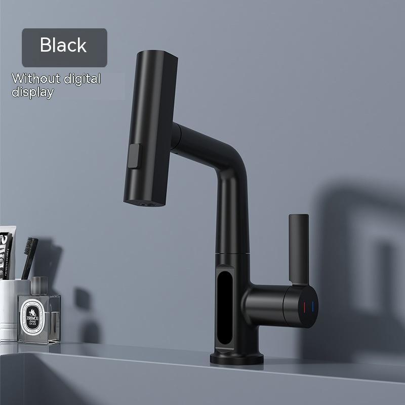 Intelligent Digital Display Faucet Pull-out Basin Faucet Temperature - LYDARZ