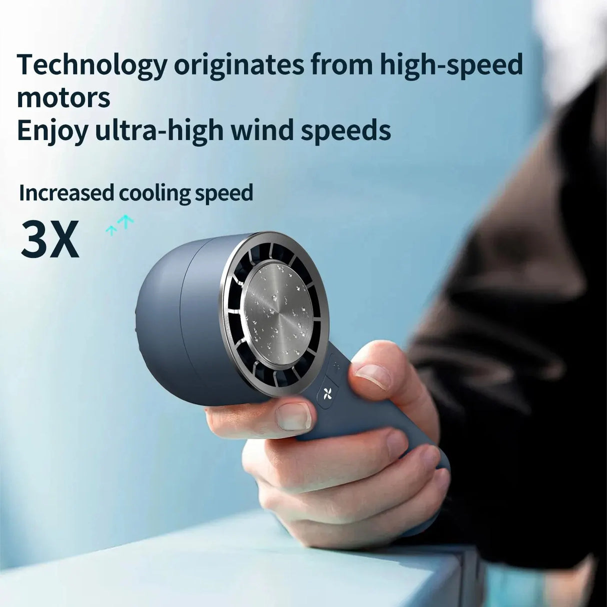 LYDARZ Handheld Mini Fan with Semiconductor Cooling 2000mAh USB Rechargeable High-Speed Turbo Fan - LYDARZ