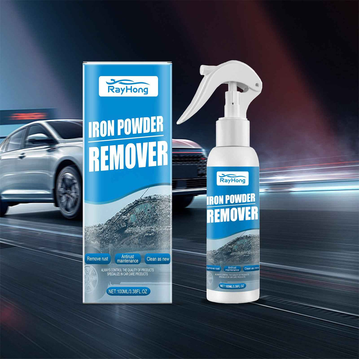Rayhong Car Iron Powder Rust Removal Spray Anti-Rust Rust Remover Car Supplies Decontamination Rust Remover Cleaning Supplies