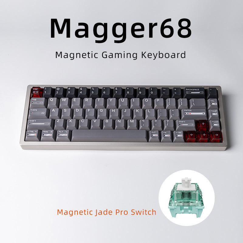 Magnetic Gaming Keyboard White Porcelain Jade 68 Key Aluminum Tuo Keyboard - LYDARZ