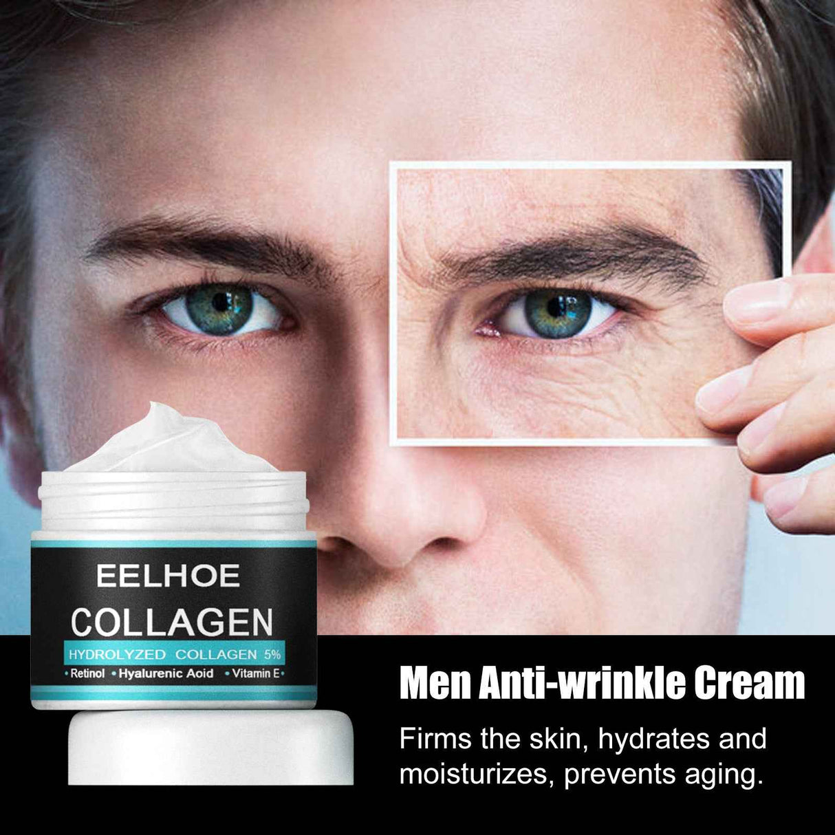 EELHOE Men's Face Cream 50g Gentle Hydrating Moisturizing Facial Repair Firming Skin Nourishing Lifting Anti Aging Dry Skin Care Cream