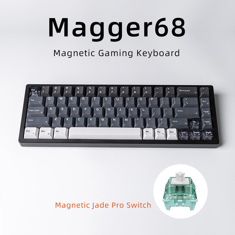 Magnetic Gaming Keyboard White Porcelain Jade 68 Key Aluminum Tuo Keyboard - LYDARZ
