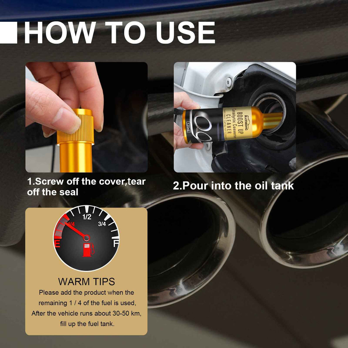 Rayhong Three-way Catalytic Converter Cleaner Car Cleaning Agent Engine Internal No-Disassembly Exhaust Catalytic Carbon Deposit Remover
