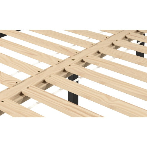 LYDARZ Nix Queen Bed Frame Modern Platform Bed Black Wood Frame for Bedroom - LYDARZ