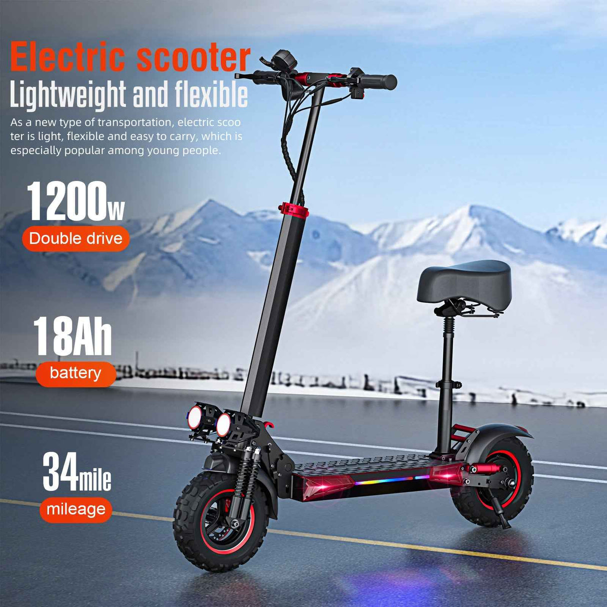 Neutral Electric Scooter Max Speed 45KM,Electric Scooter With Seat