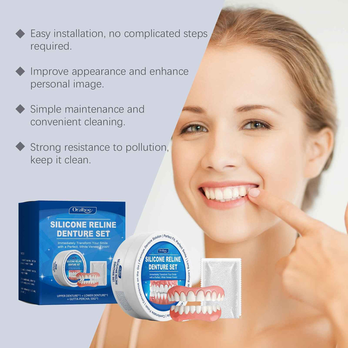 Oralhoe Denture Set – Comfortable and Durable Dentures for a Natural-Looking Smile