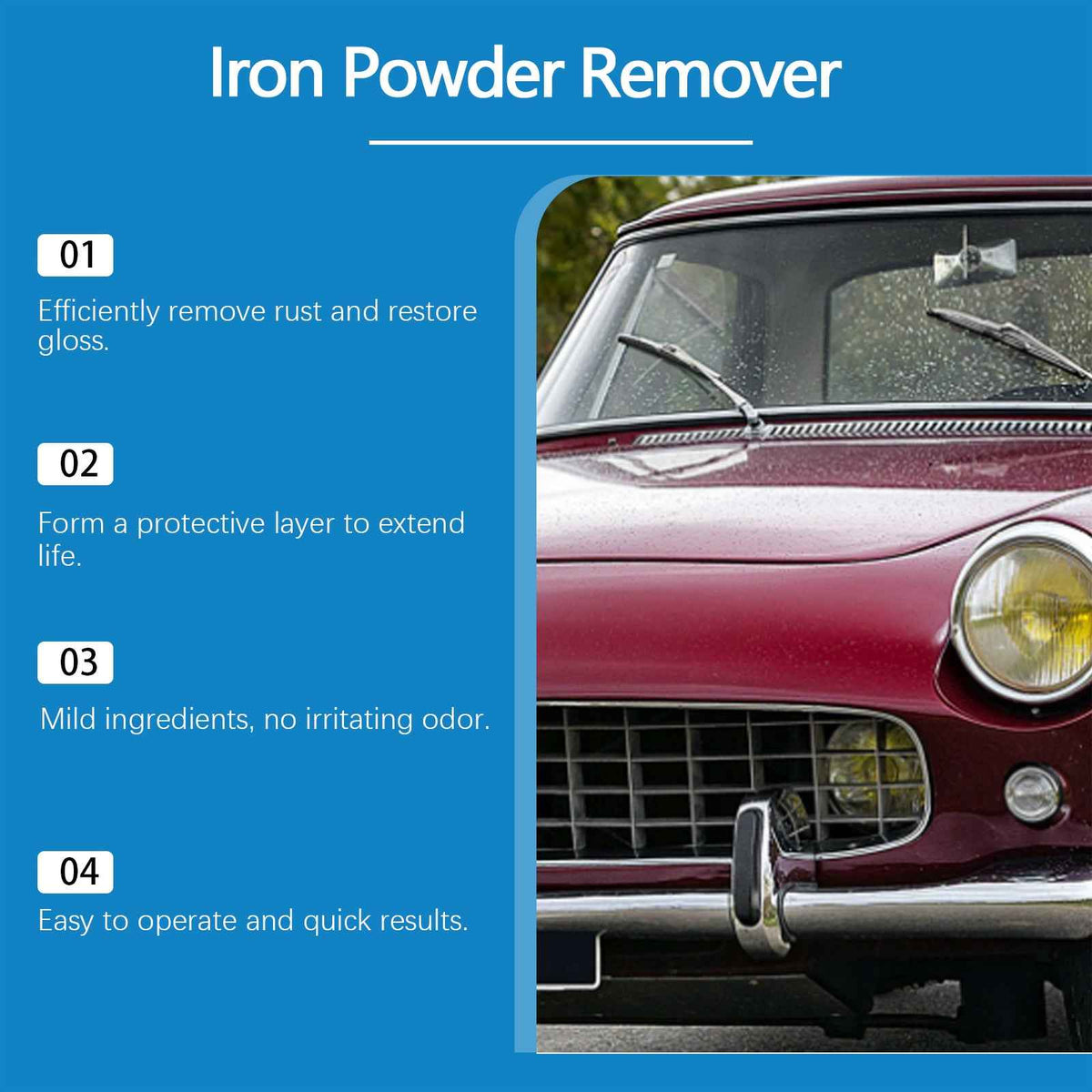 Rayhong Car Iron Powder Rust Removal Spray Anti-Rust Rust Remover Car Supplies Decontamination Rust Remover Cleaning Supplies